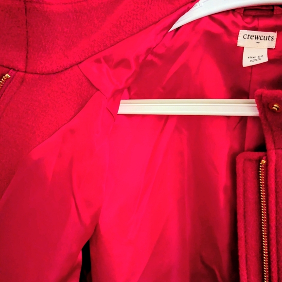 Crewcuts Cherry Red Zip-Front Pea Coat Girls 14, Fits Women XS and Small - Picture 2 of 6